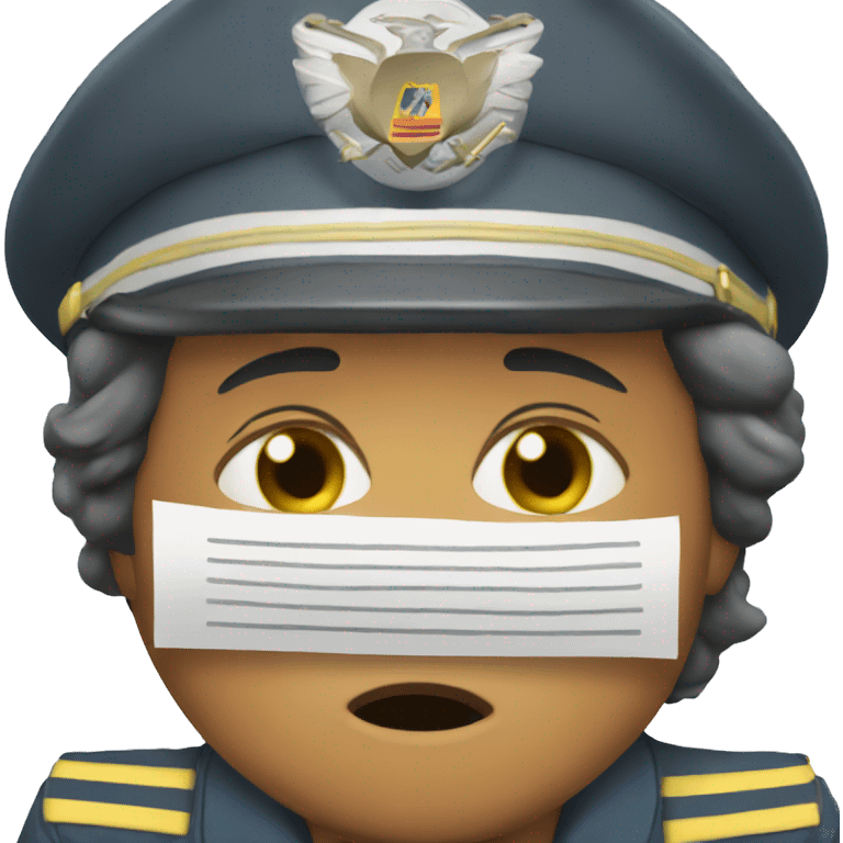 Pilot crying while looking at paper emoji