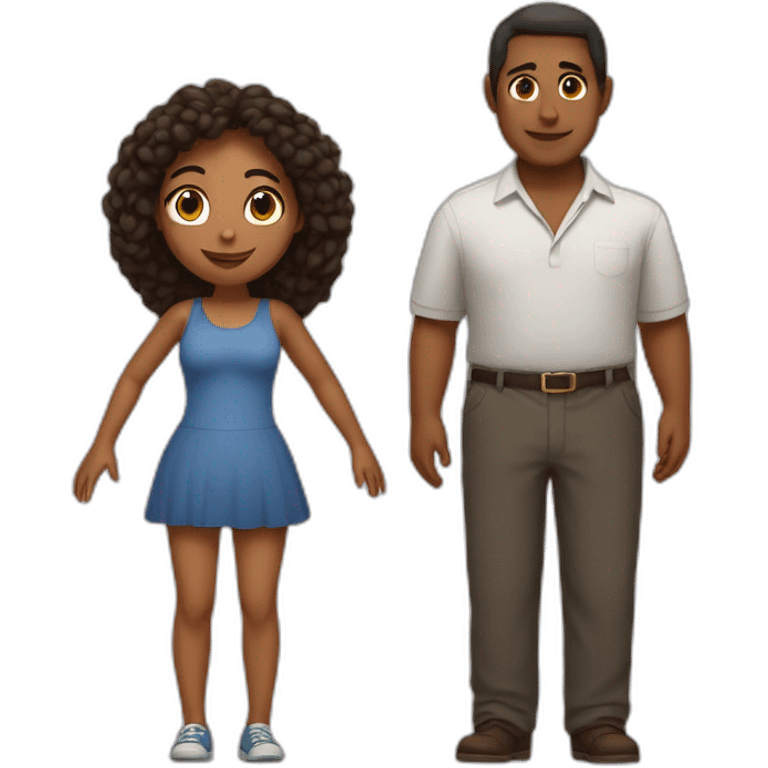 Giant girl with a tiny man emoji