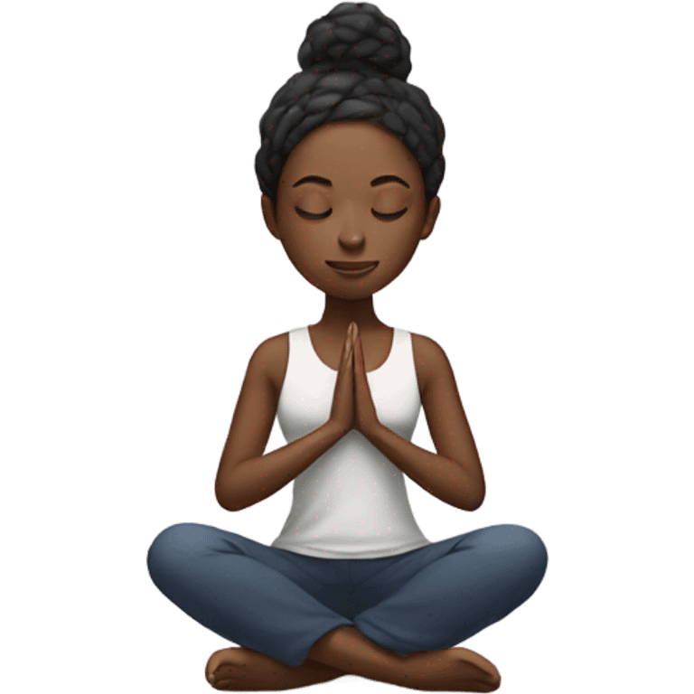 black girl meditating  emoji