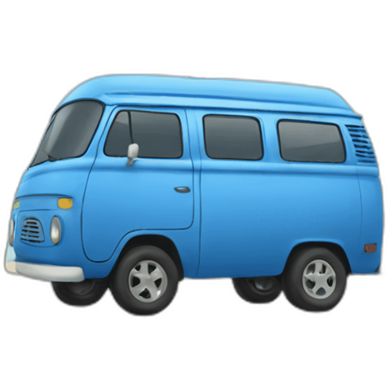 Blue van at the beach emoji