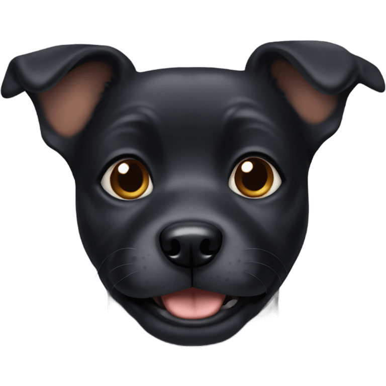 Little black dog with underbite  emoji