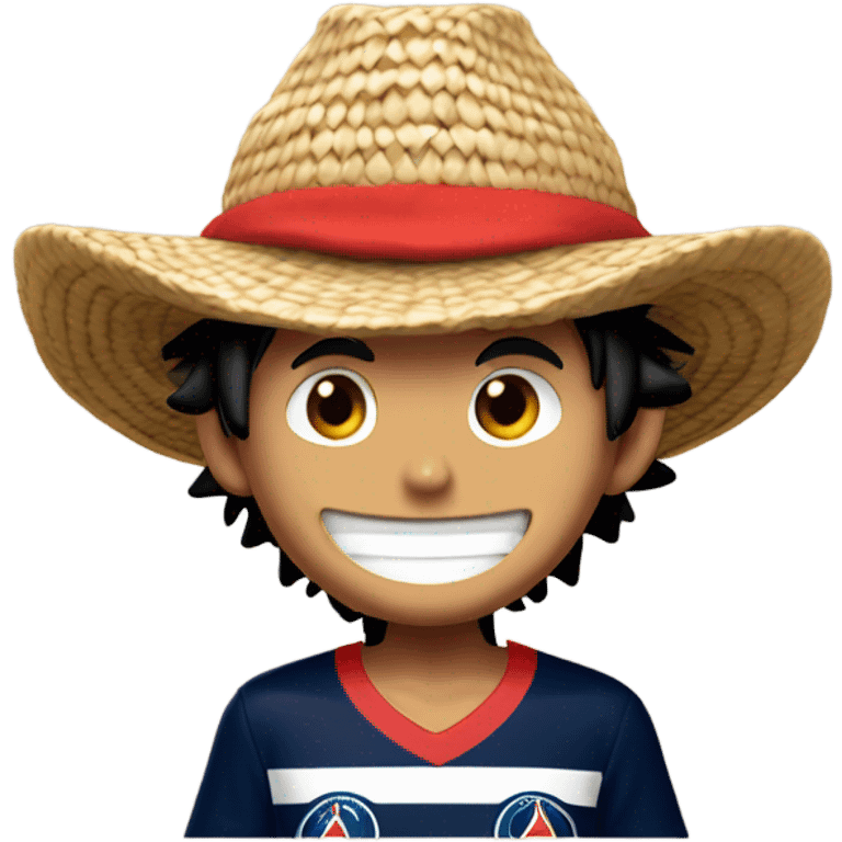 Luffy with psg jersey emoji