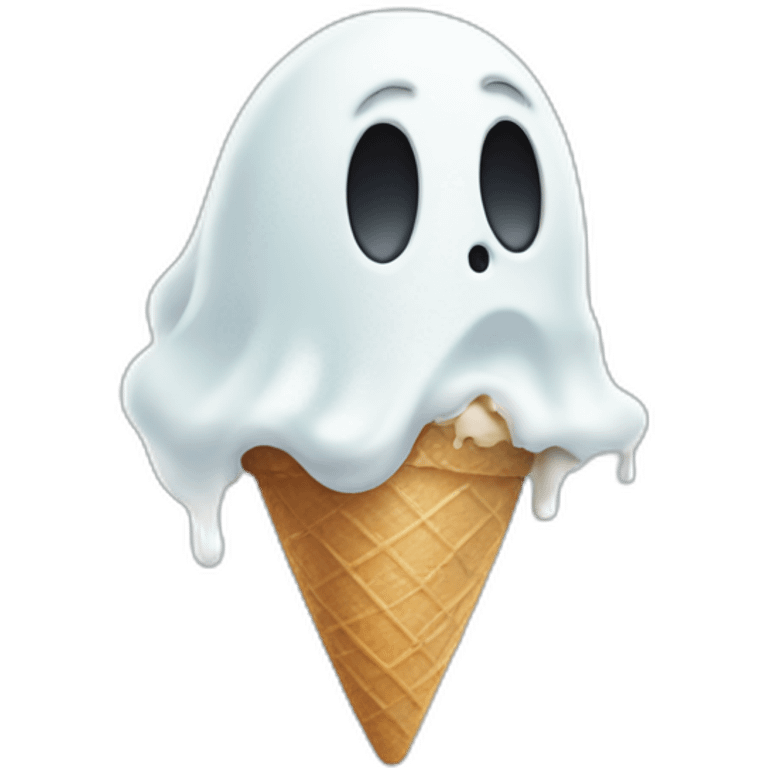 ghost eating ice cream emoji