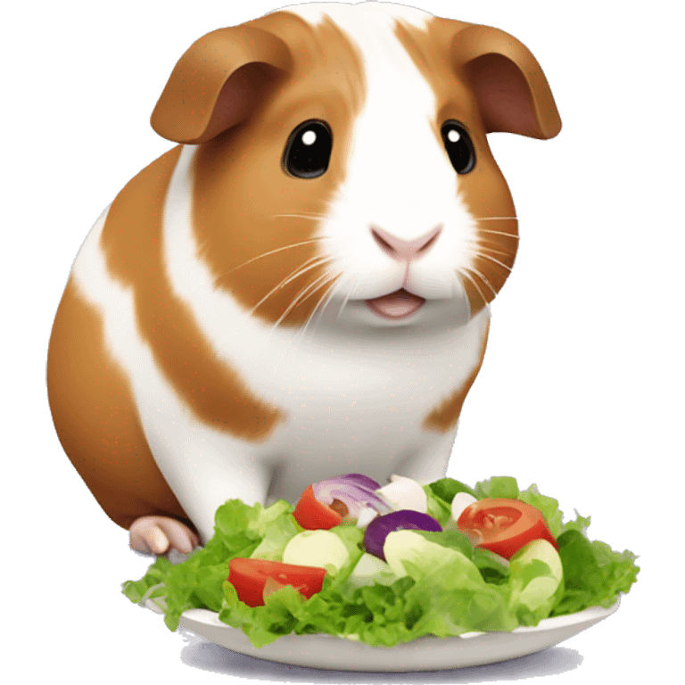 Cure Guinea pig with salad  emoji