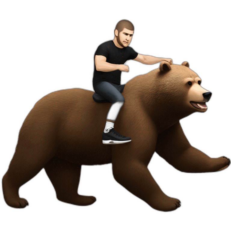 khabib nurmagomedov riding a bear  emoji