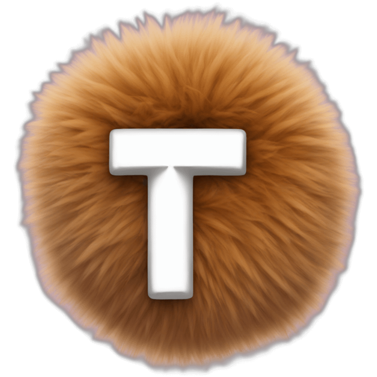 letter T in fluffy fur emoji