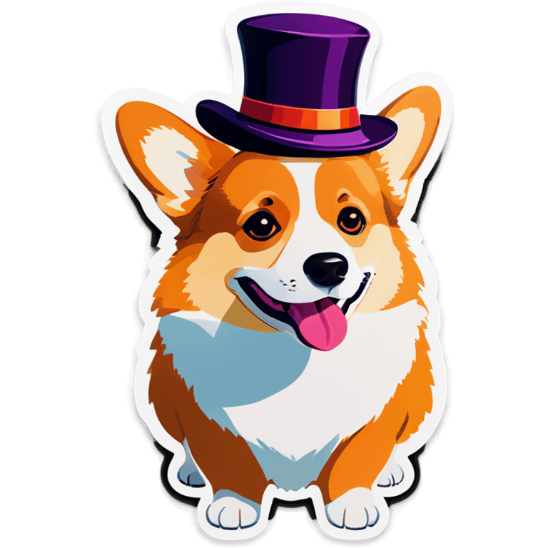 Corgi dog with hat emoji