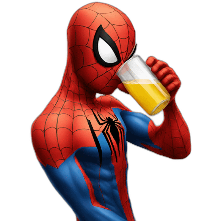 spiderman drinking emoji