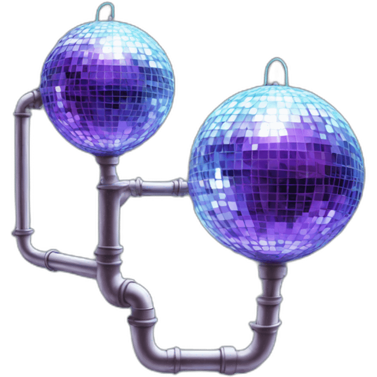 two disco ball with huge pipe emoji