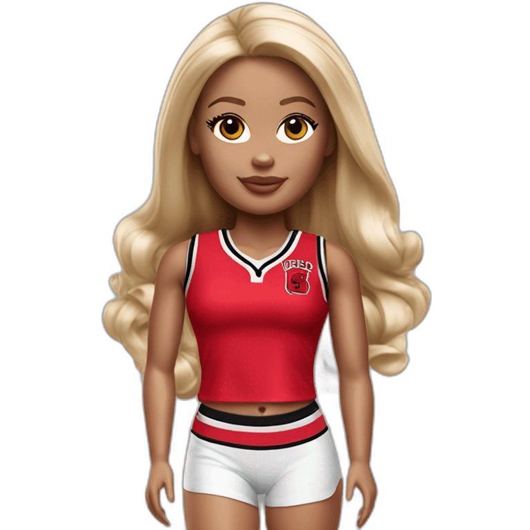 blond barbie in red chicago bulls outfit emoji