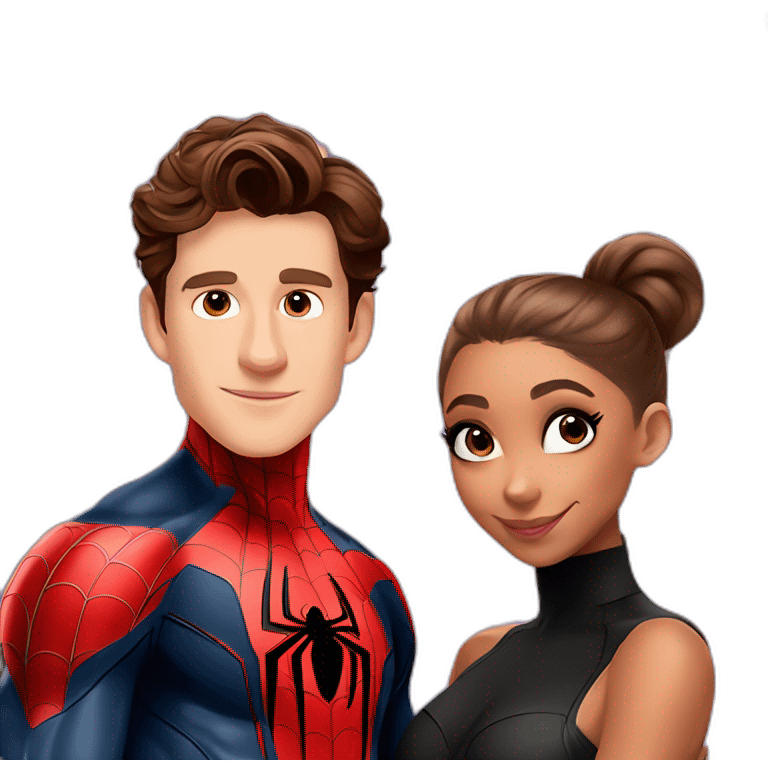 Spiderman tom Holland with Ariana Grande emoji