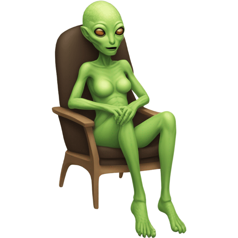 a Reptilian alien woman, full body, sleeping emoji