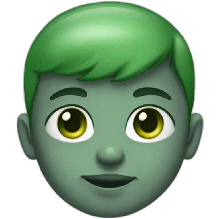 WhatsApp infant emoji with grey skin and green pupils emoji