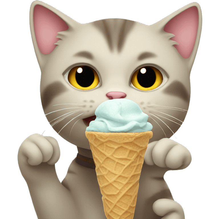 Cat eating ice cream emoji