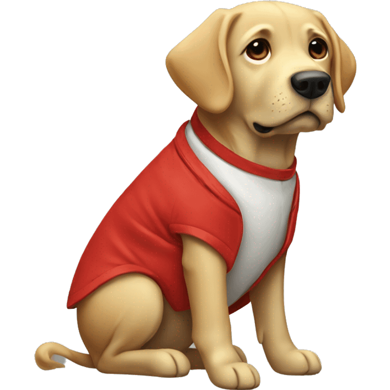 Labrador using a red jacket  emoji