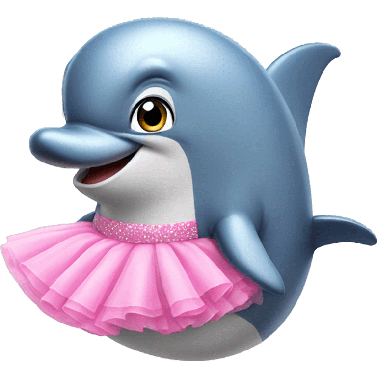 Dolphin wearing pink tutu emoji