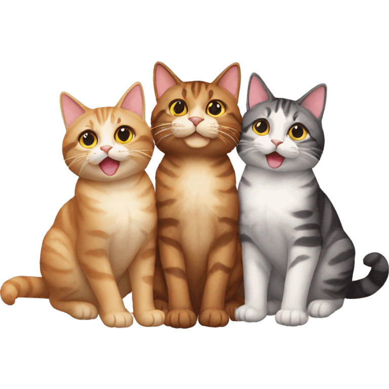 four cats celebrating emoji