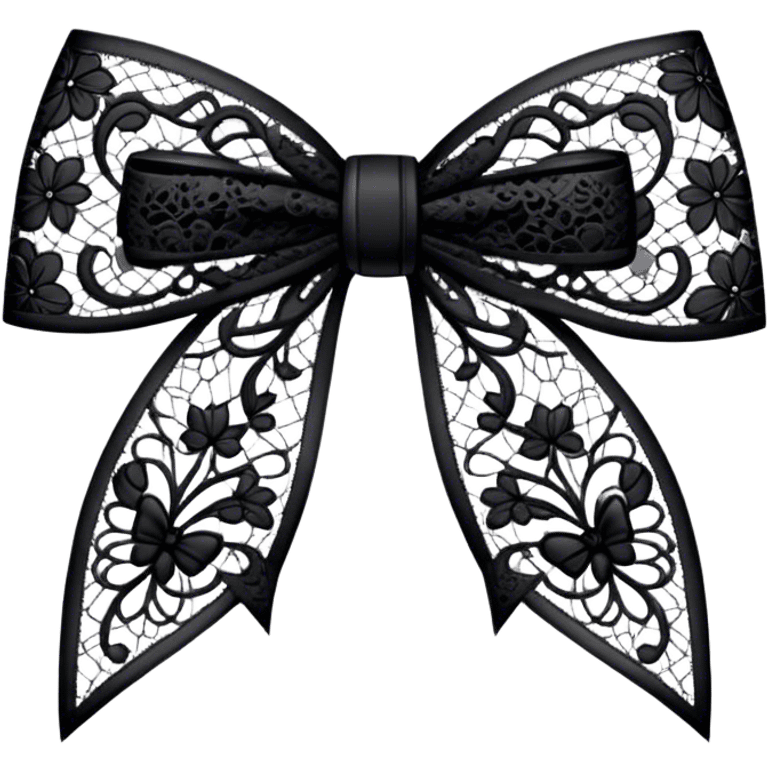 black lace bow with black lace emoji