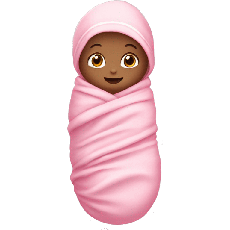 Baby with pink swaddle ￼￼ emoji