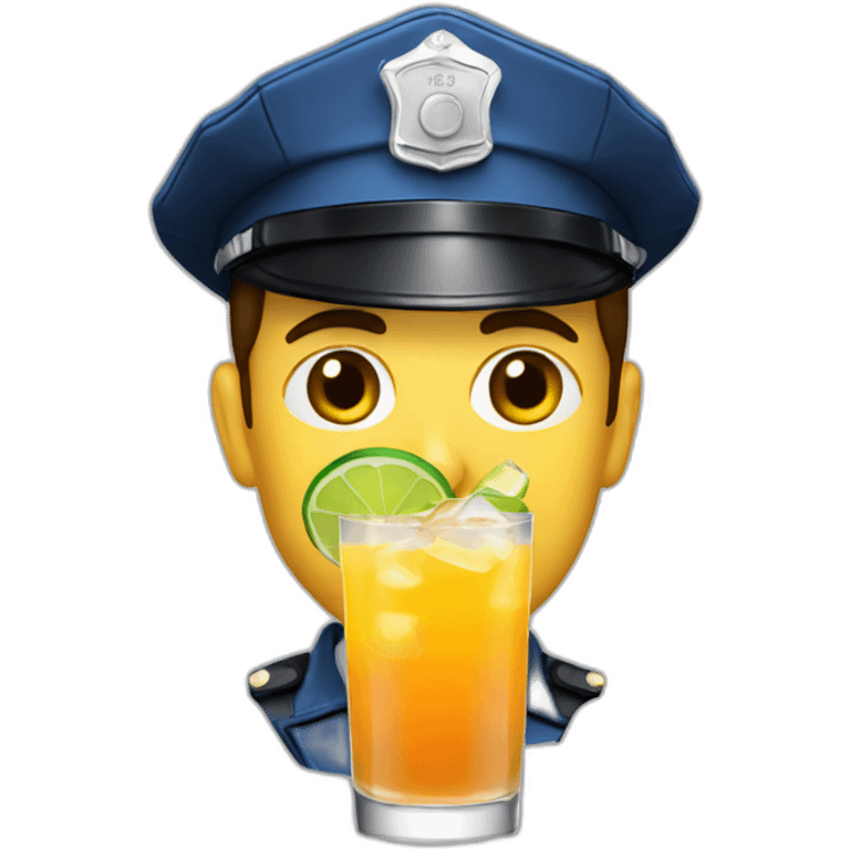 policeman drinking cocktail emoji