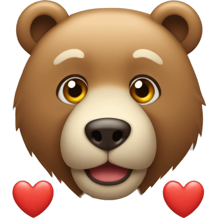 Cara de oso con ojos de corazón  emoji