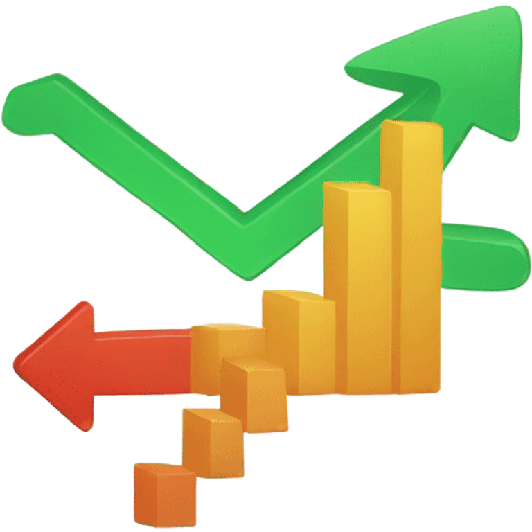 A graph with a falling arrow, representing declining sales. emoji