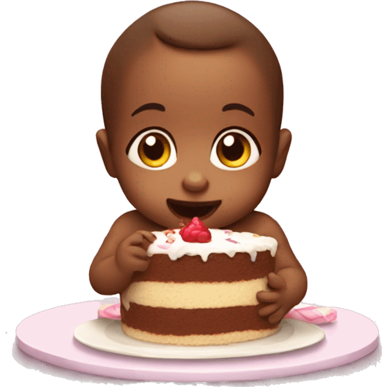 Baby eating cake  emoji