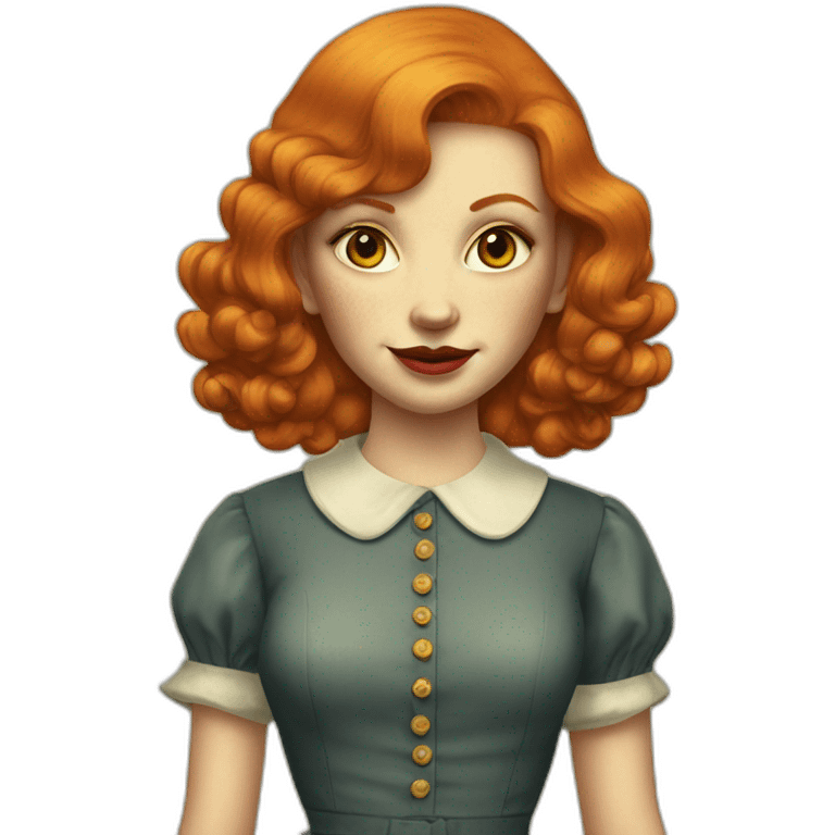 evil ginger girl vintage style clothing emoji