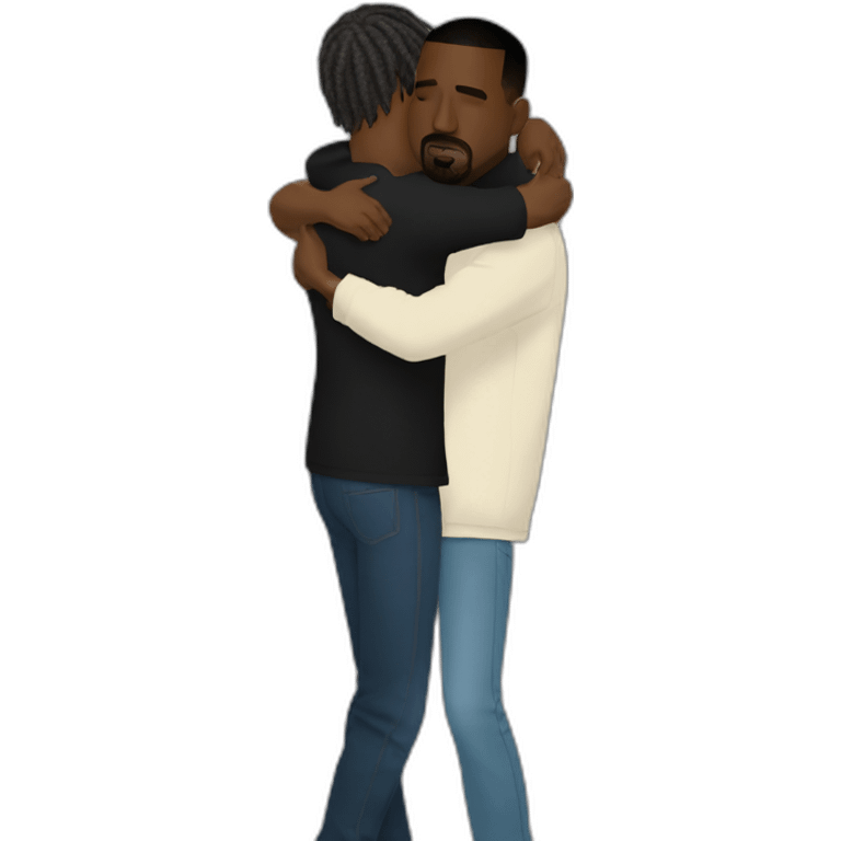 Kanye west hugging Travis Scott emoji