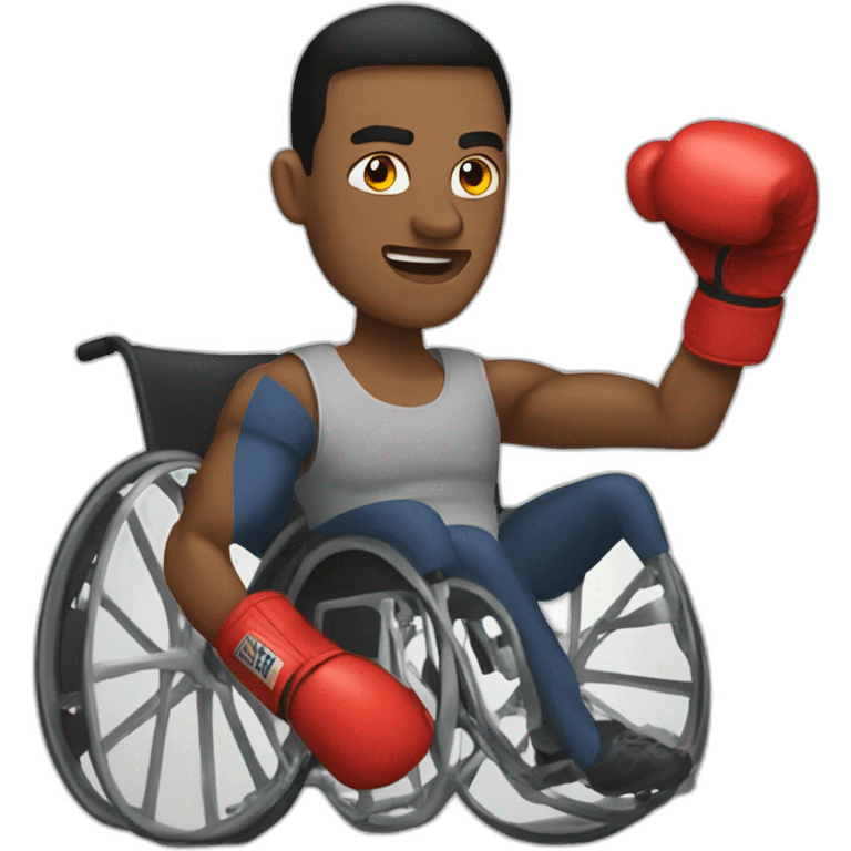 Guy on a wheelchair in boxing gloves emoji