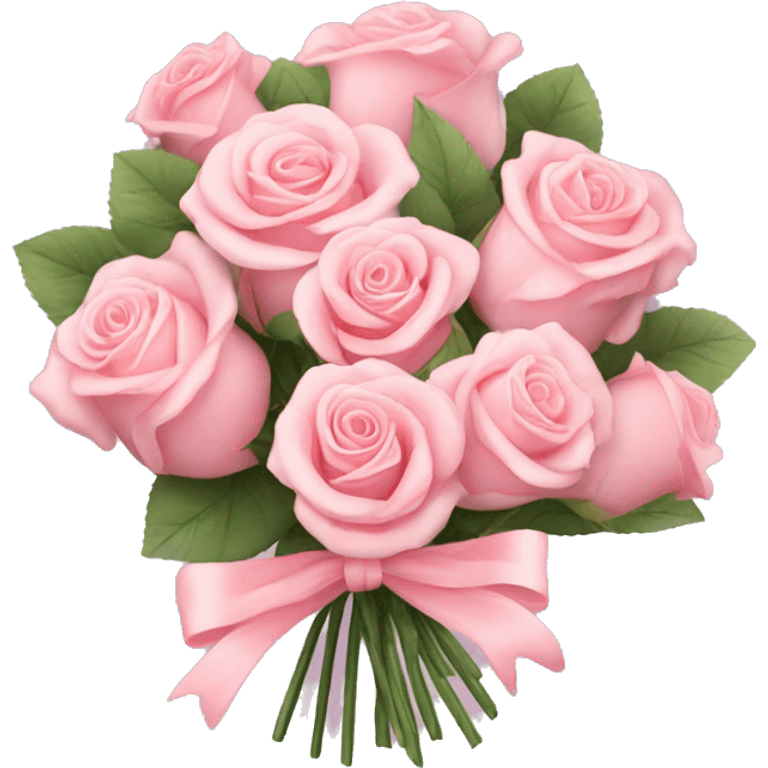 Pastel Pink roses bouquet with bow emoji