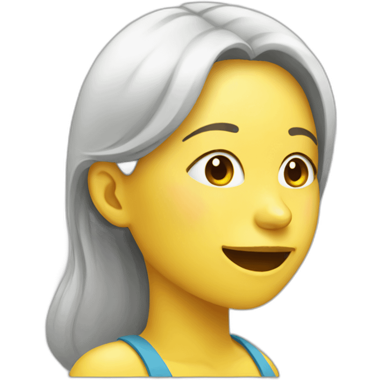 Profile of a Woman eating banana emoji