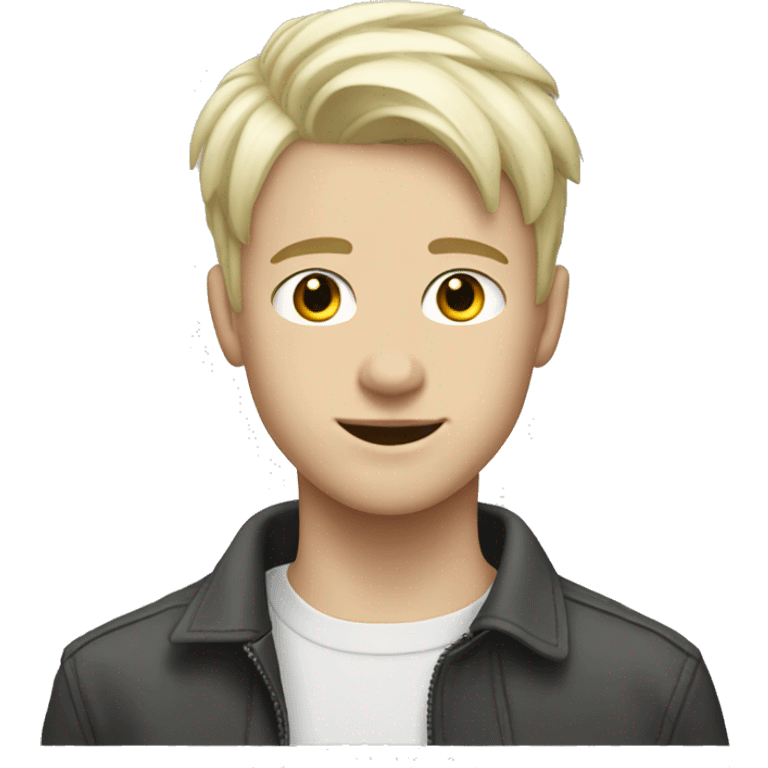 platinum blonde short hair white skin teen male emoji