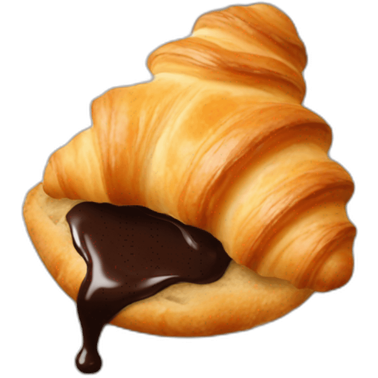 Croissant with chocolate dip emoji