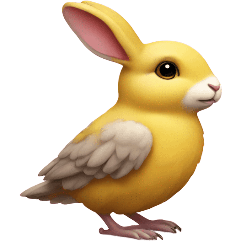 rabbit heart yellow bird emoji