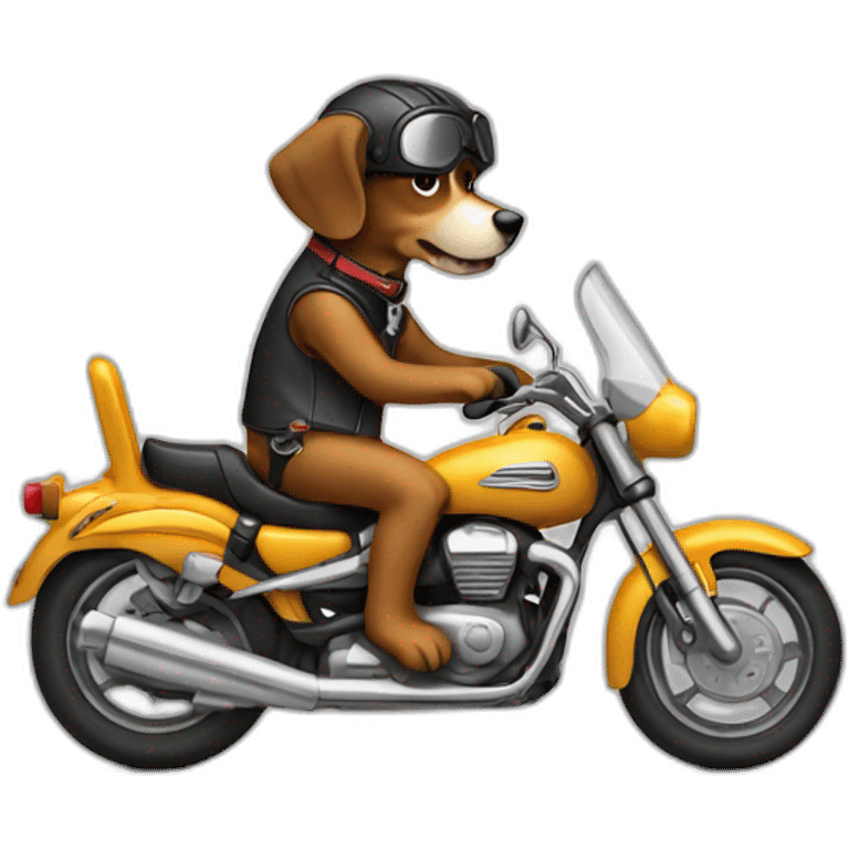 dog driving a motocycle emoji