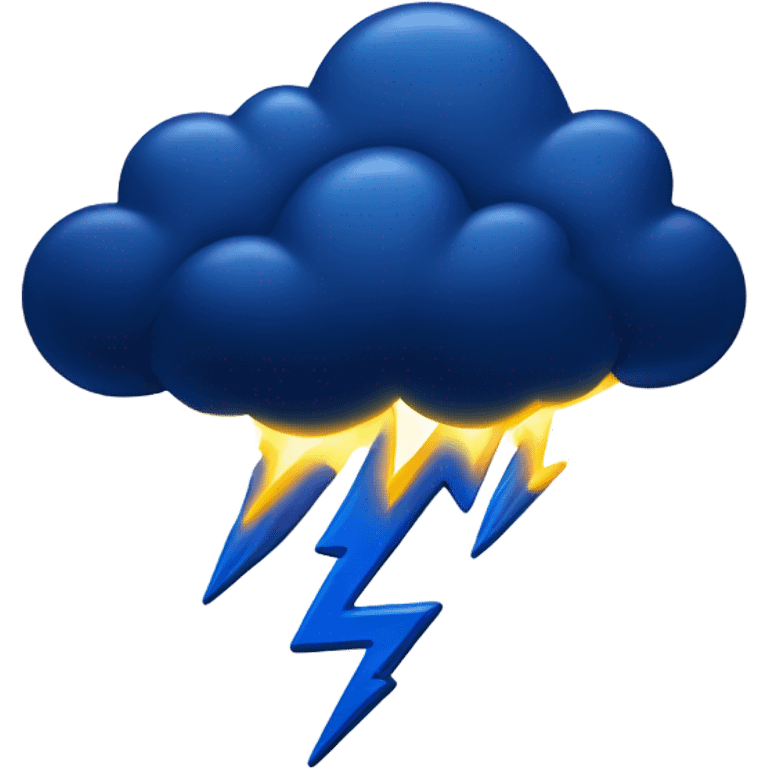 lightning from a dark blue cloud emoji