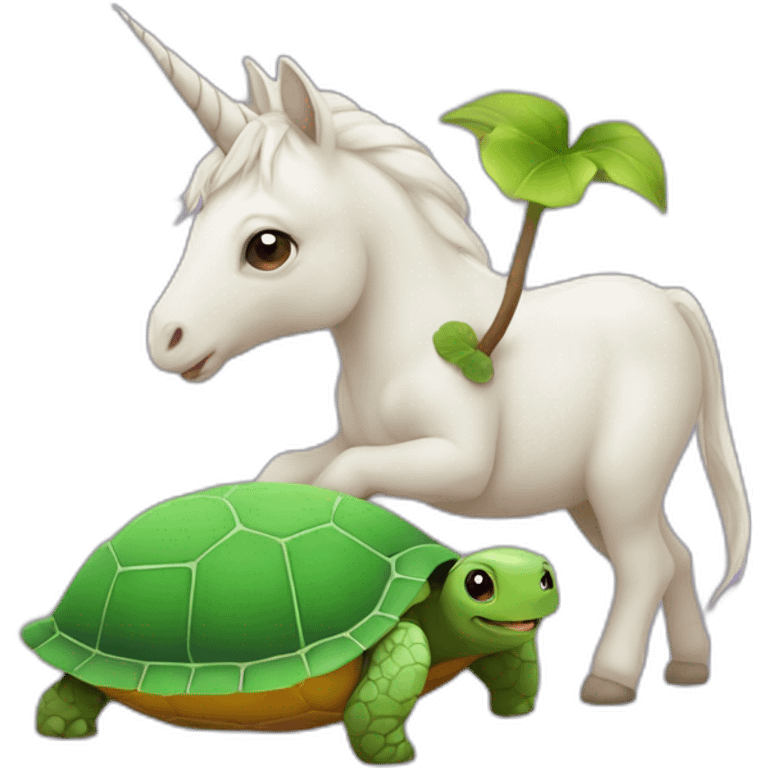 Licorne mange une tortue emoji