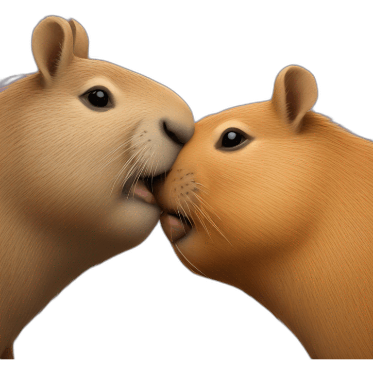 two capybaras kissing each other emoji