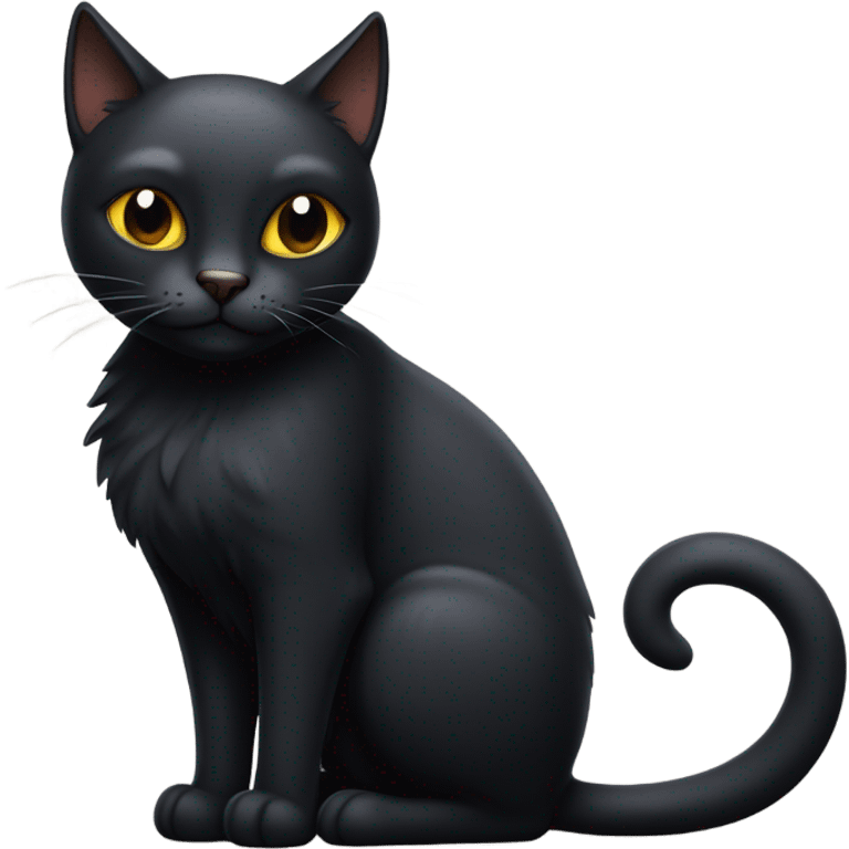 Freaky mischievous black cat  emoji