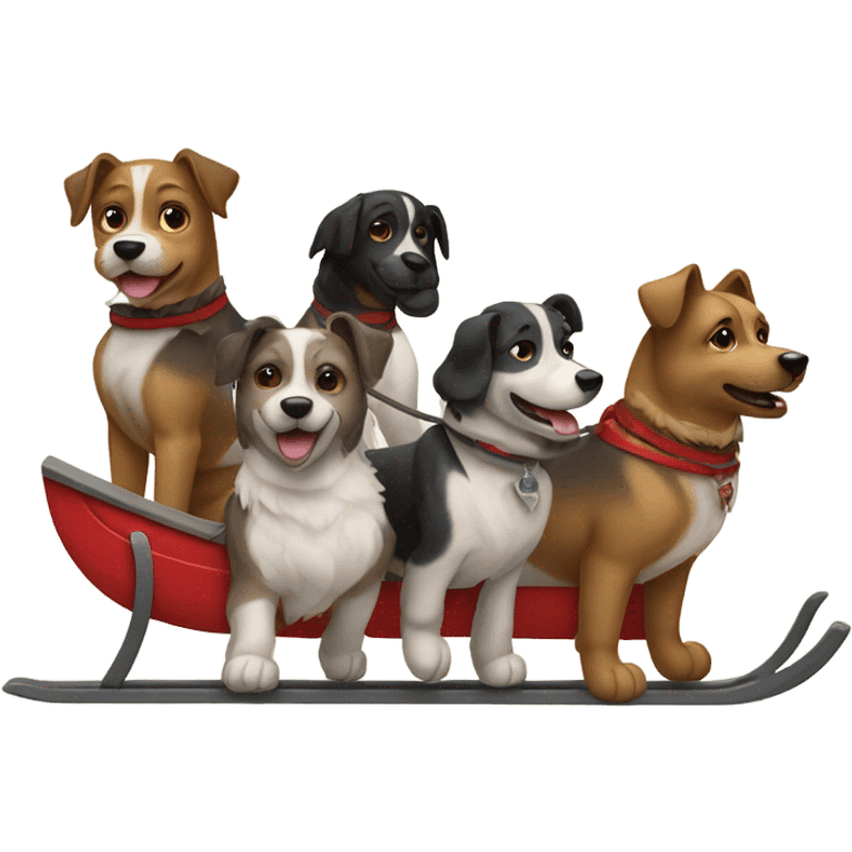 Team of dogs pulling a sled emoji