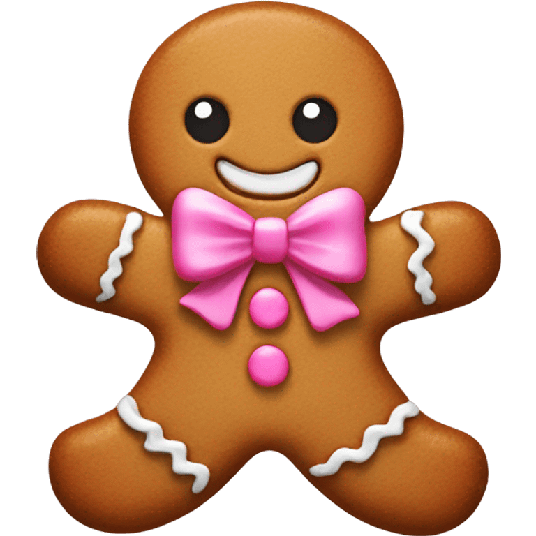 Gingerbread man with pink bow  emoji