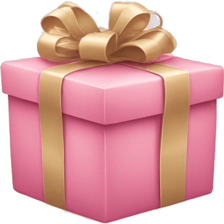 Pink gift with beige bow emoji