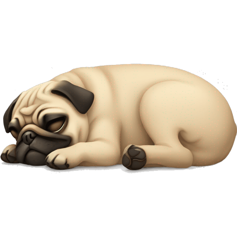 A pug sleeping emoji