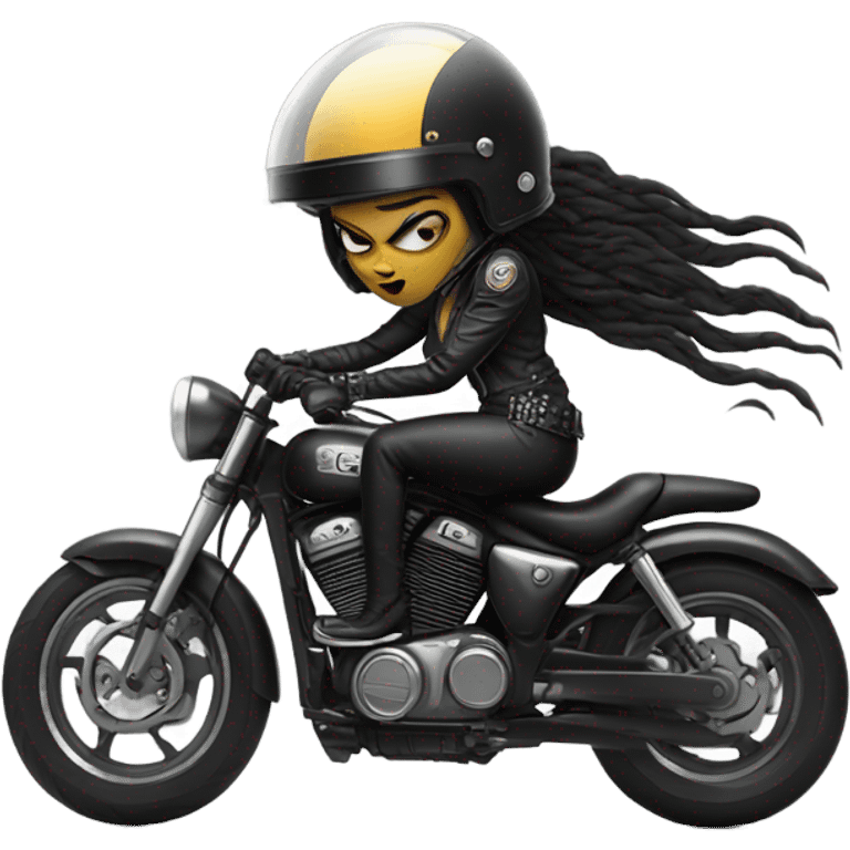 Motorbike skull woman  emoji