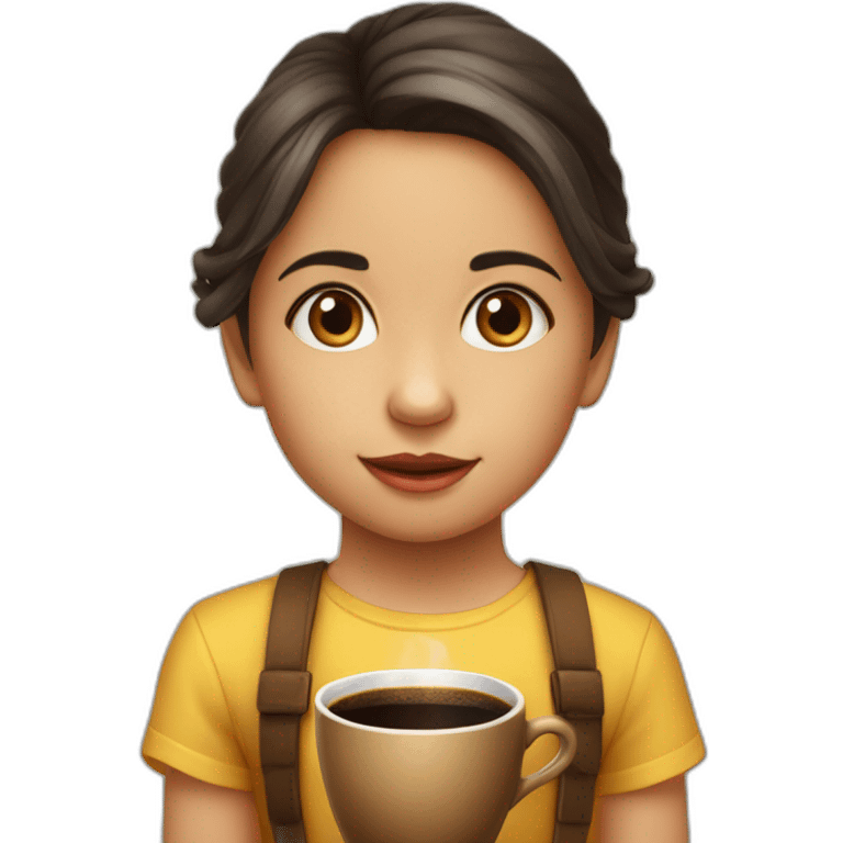 Niña de 2 años con pelo y ojos café con 2 moños a los lados de la cabeza emoji