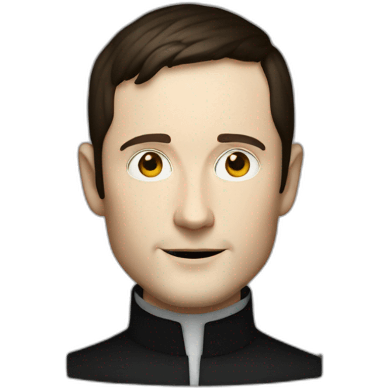 elijah wood with a steve jobs high collar emoji