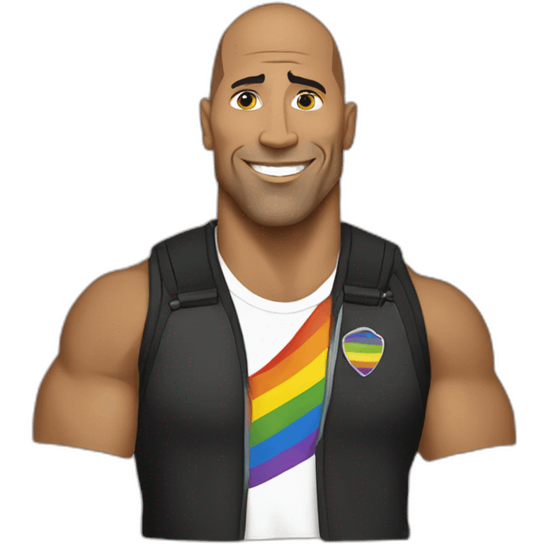 The rock avec un drapeau lgbt emoji