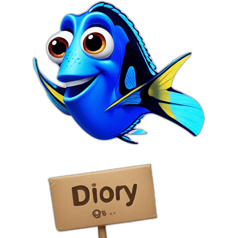 finding dory holding laugh sign emoji