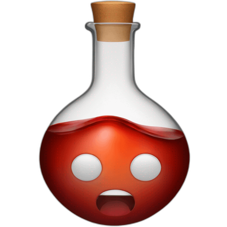 red liquid in round bottom flask emoji